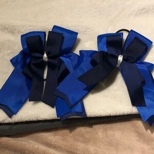 Blue ( dark and medium blue) show bows equestrian